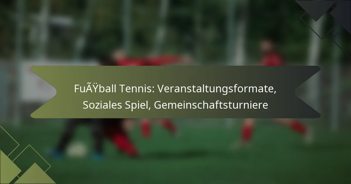 Fußball Tennis: Veranstaltungsformate, Soziales Spiel, Gemeinschaftsturniere