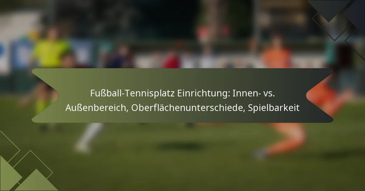 Fußball-Tennisplatz Einrichtung: Innen- vs. Außenbereich, Oberflächenunterschiede, Spielbarkeit
