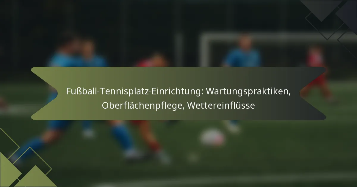 Fußball-Tennisplatz-Einrichtung: Wartungspraktiken, Oberflächenpflege, Wettereinflüsse