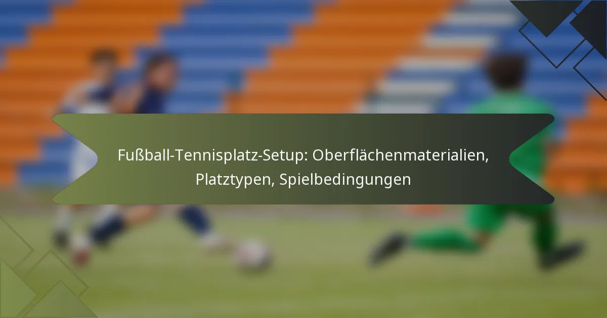 Fußball-Tennisplatz-Setup: Oberflächenmaterialien, Platztypen, Spielbedingungen