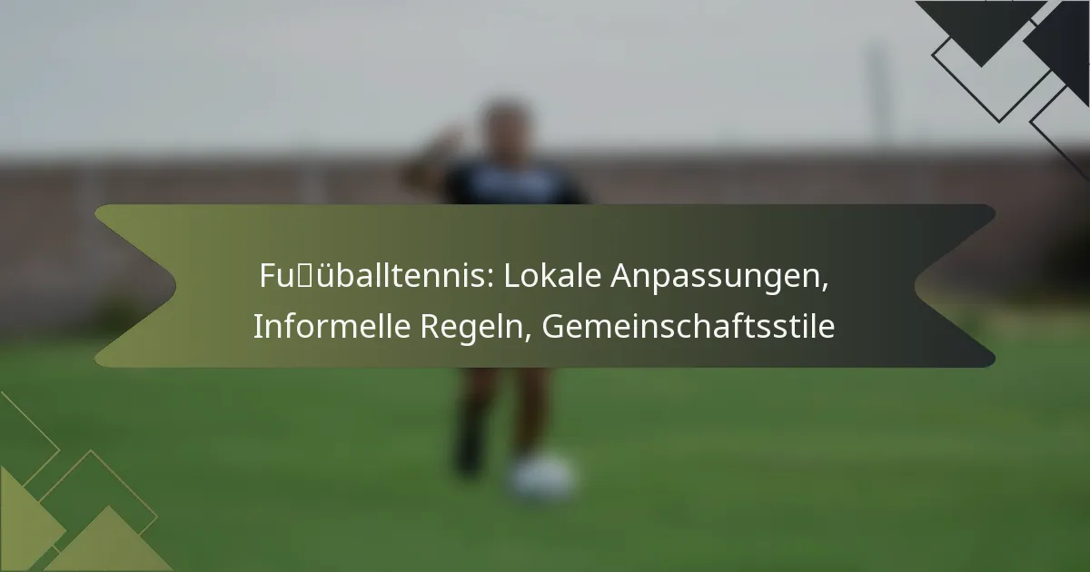 Fußballtennis: Lokale Anpassungen, Informelle Regeln, Gemeinschaftsstile