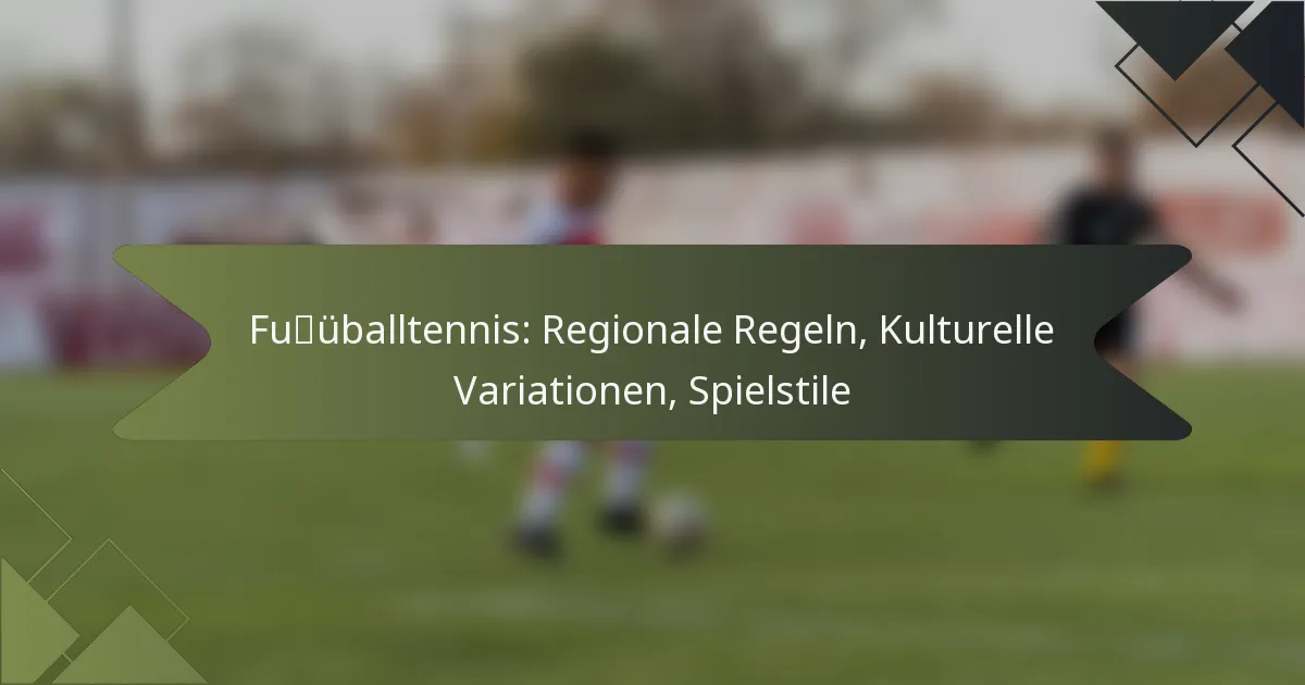 Fußballtennis: Regionale Regeln, Kulturelle Variationen, Spielstile