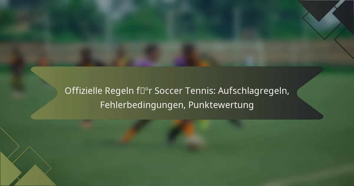 Offizielle Regeln für Soccer Tennis: Aufschlagregeln, Fehlerbedingungen, Punktewertung