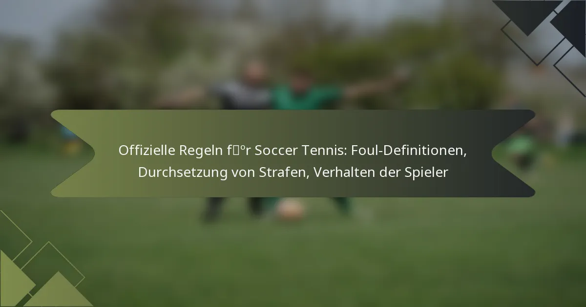 Offizielle Regeln für Soccer Tennis: Foul-Definitionen, Durchsetzung von Strafen, Verhalten der Spieler