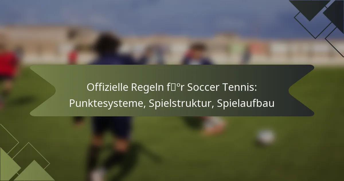 Offizielle Regeln für Soccer Tennis: Punktesysteme, Spielstruktur, Spielaufbau