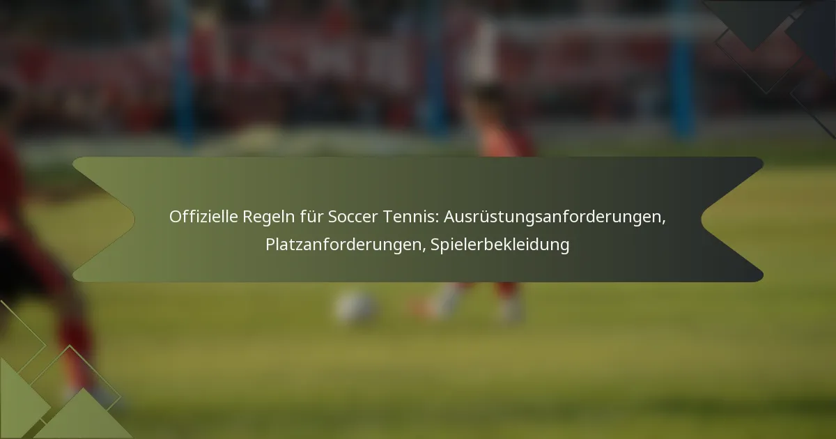 Offizielle Regeln für Soccer Tennis: Ausrüstungsanforderungen, Platzanforderungen, Spielerbekleidung