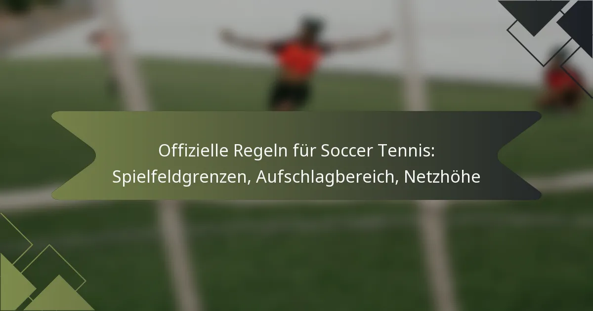 Offizielle Regeln für Soccer Tennis: Spielfeldgrenzen, Aufschlagbereich, Netzhöhe