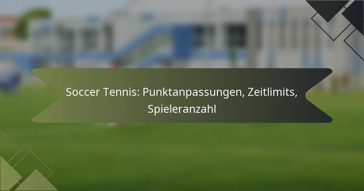 Soccer Tennis: Punktanpassungen, Zeitlimits, Spieleranzahl