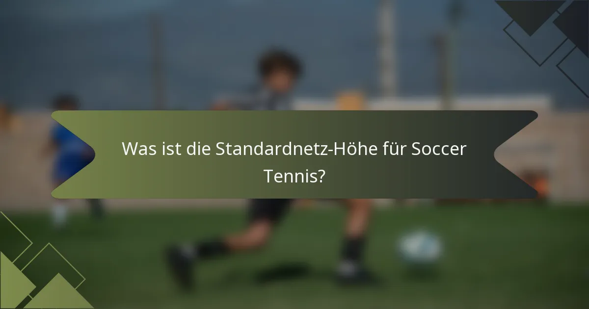 Was ist die Standardnetz-Höhe für Soccer Tennis?