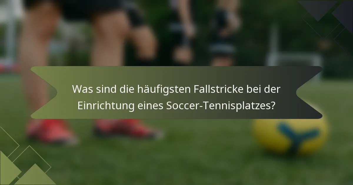 Was sind die häufigsten Fallstricke bei der Einrichtung eines Soccer-Tennisplatzes?