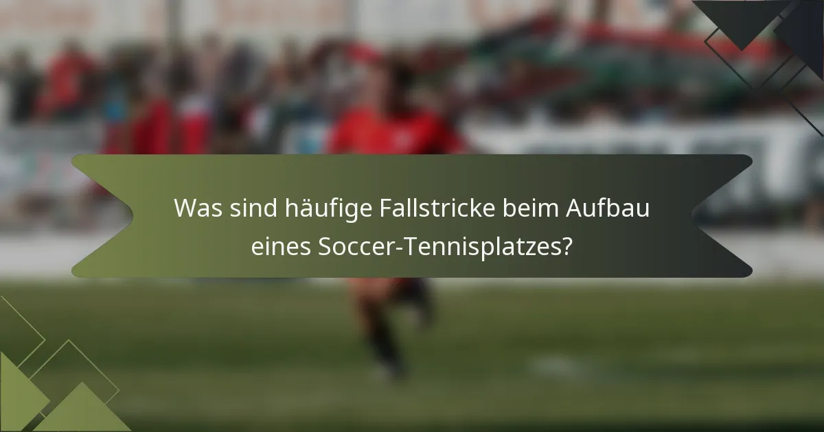 Was sind häufige Fallstricke beim Aufbau eines Soccer-Tennisplatzes?
