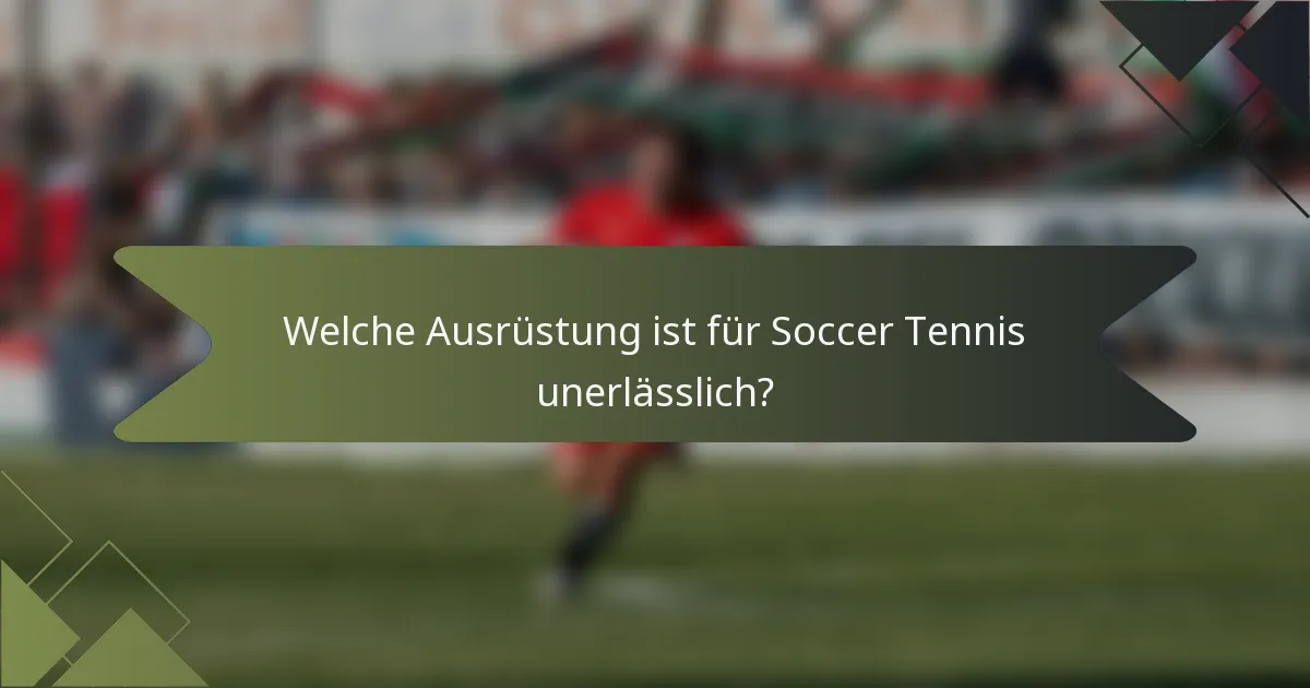 Welche Ausrüstung ist für Soccer Tennis unerlässlich?