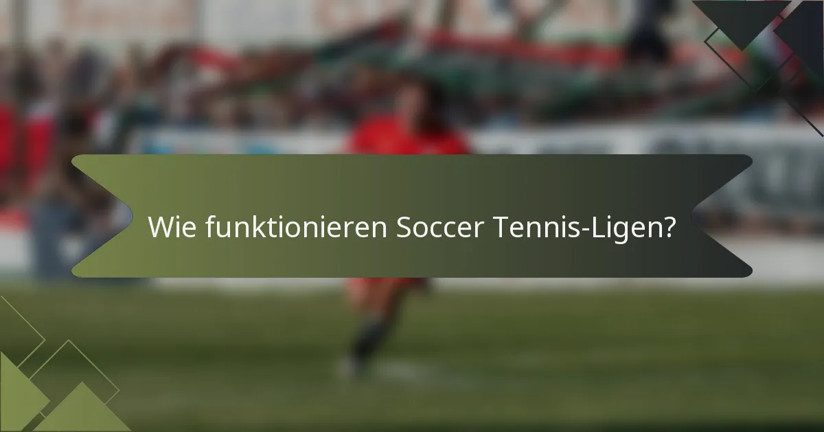 Wie funktionieren Soccer Tennis-Ligen?
