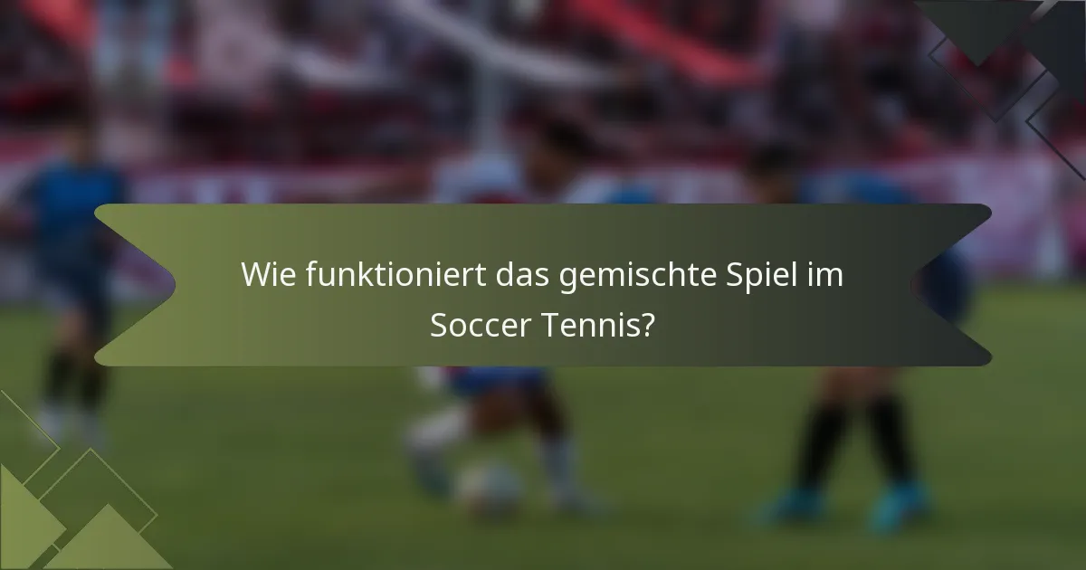 Wie funktioniert das gemischte Spiel im Soccer Tennis?