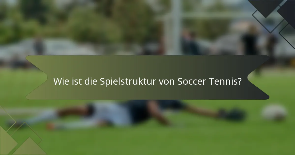 Wie ist die Spielstruktur von Soccer Tennis?