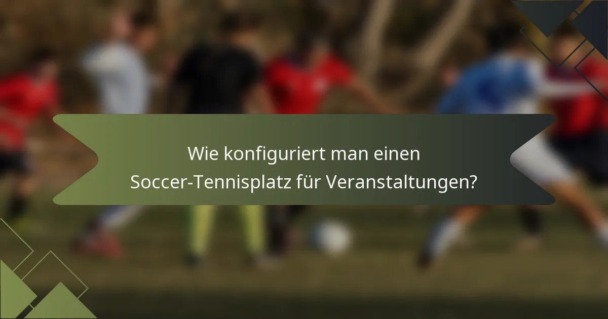 Wie konfiguriert man einen Soccer-Tennisplatz für Veranstaltungen?