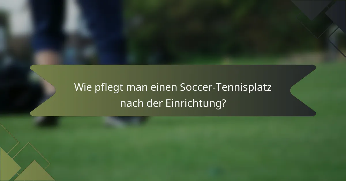 Wie pflegt man einen Soccer-Tennisplatz nach der Einrichtung?