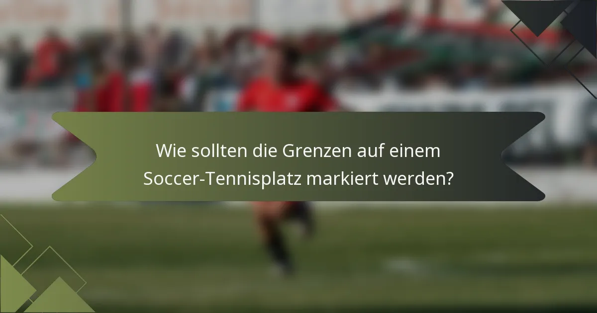 Wie sollten die Grenzen auf einem Soccer-Tennisplatz markiert werden?